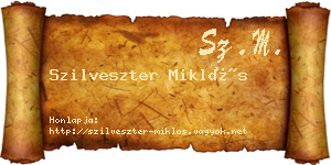 Szilveszter Miklós névjegykártya