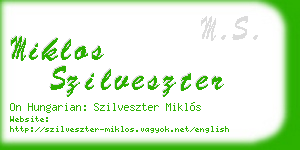 miklos szilveszter business card