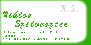 miklos szilveszter business card